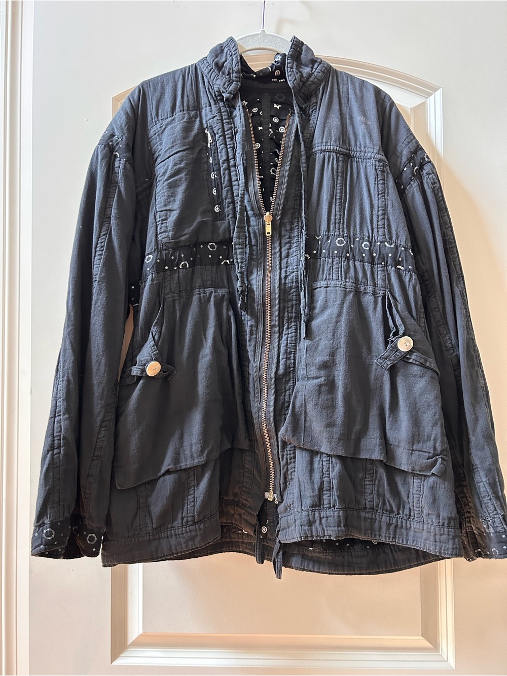Village Sport Shoppes Carmel-by-the-Sea woven reversible Lagenlook jacket. Artsy - Picture 2 of 14